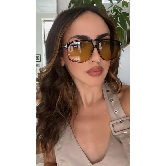 NEW Tom Ford Pierre FT1000 Aviator Sunglasses Black Havana - Picture 9 of 9